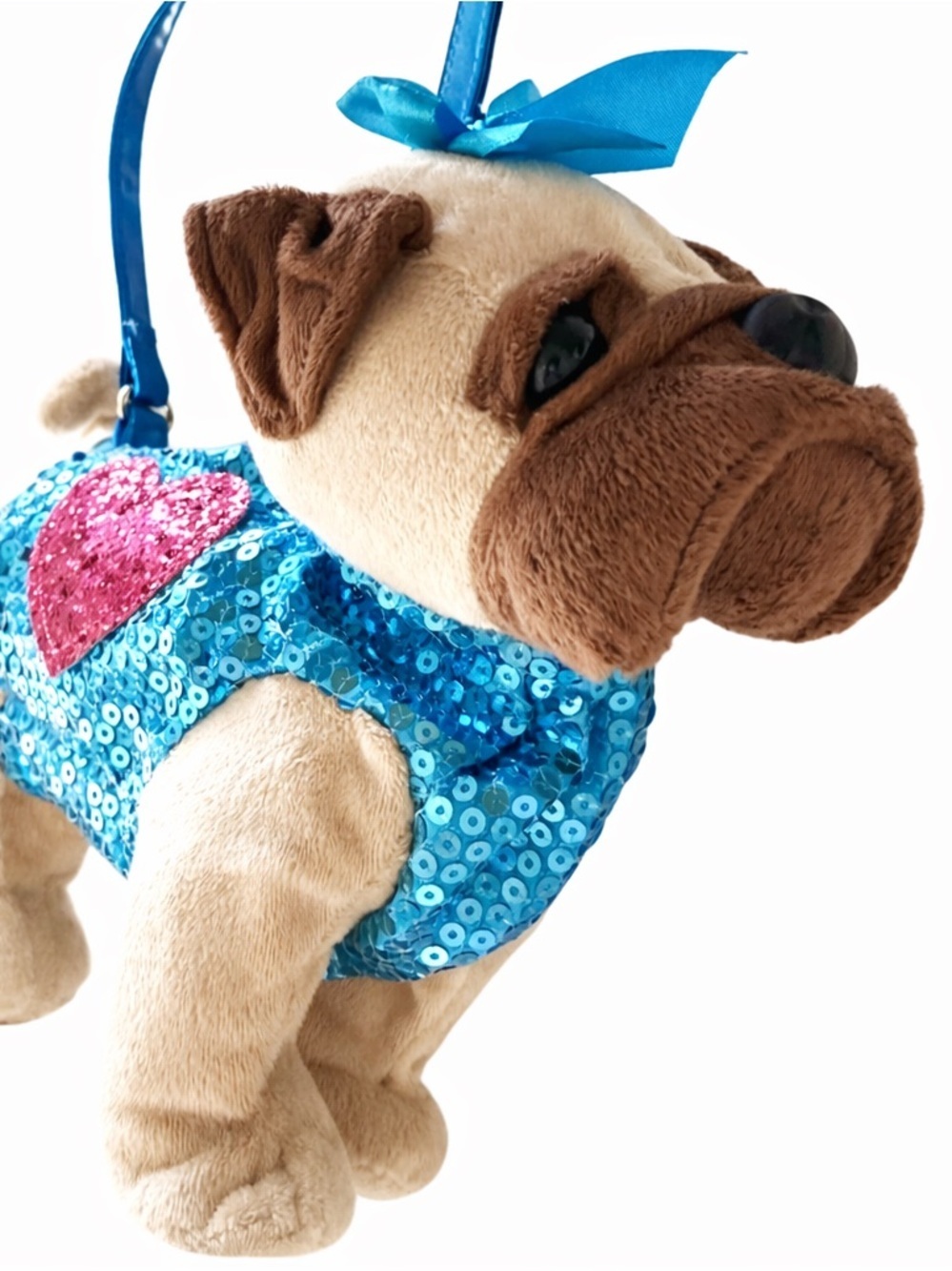 Pug dog purse, sequin and heart shoulder bag handbag- Poochie & Co. - Picture 7 of 7